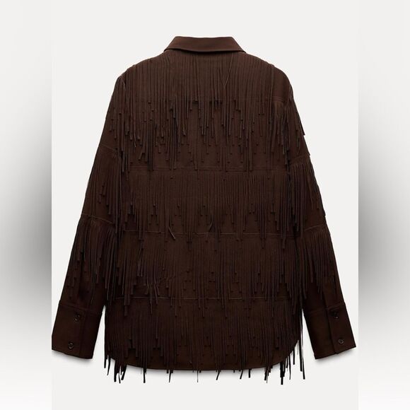 Zara maxi fringed shirt ZW collection - Picture 7 of 7